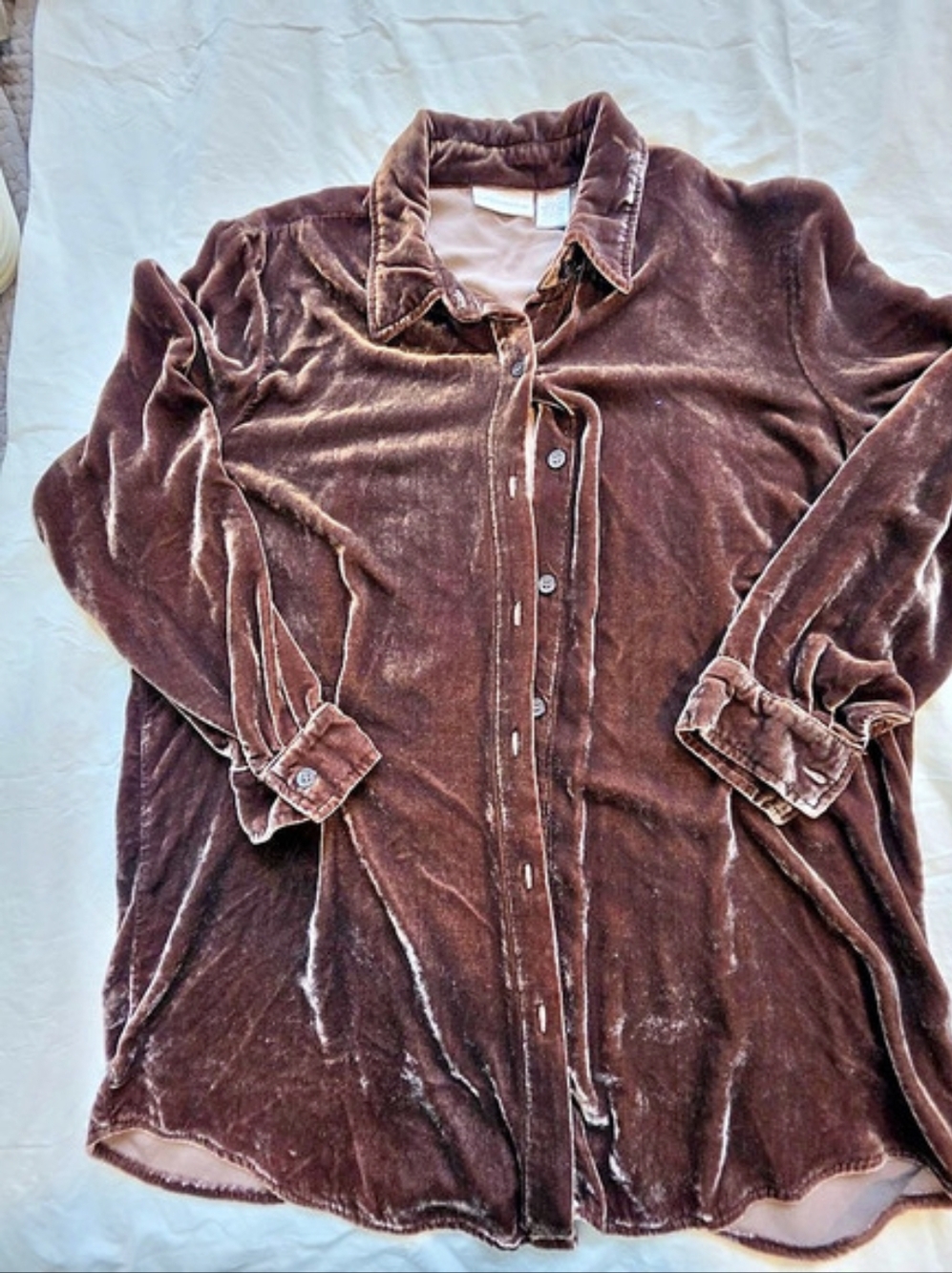 Soft Surroundings Velvet Top Chocolate Brown Size XL